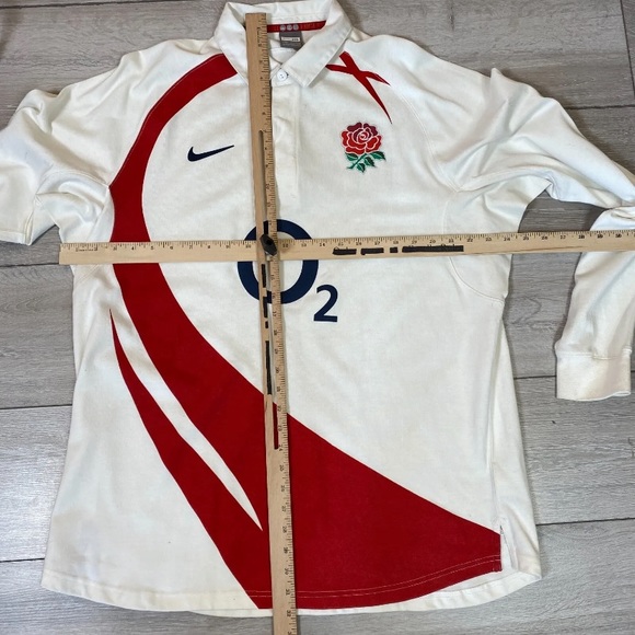 Nike England Rugby Long Sleeve Polo o2 2007 White 2XL - Picture 9 of 15